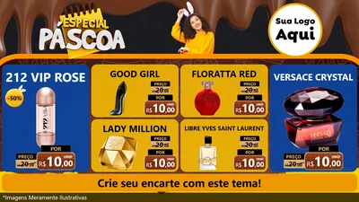 Modelo de TV para TV Horizontal com o tema Especial Páscoa para Perfumes