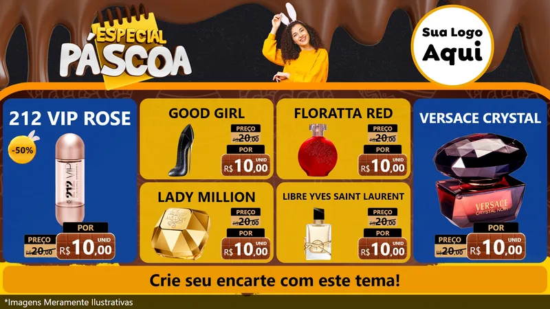 Modelo de TV para TV Horizontal com o tema Especial Páscoa para Perfumes