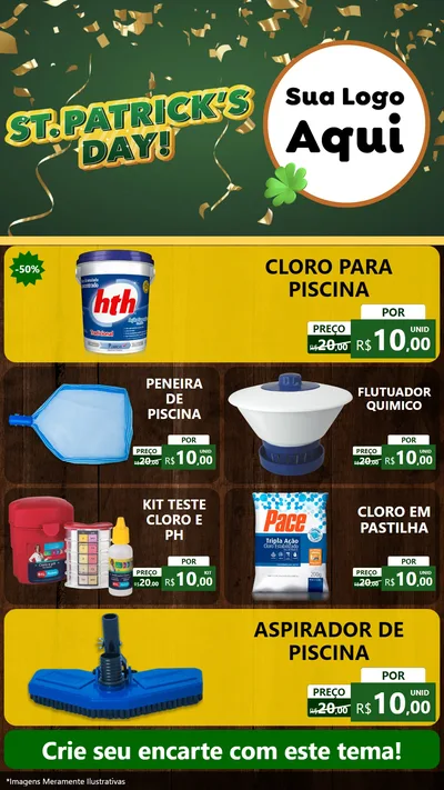 Modelo de TV para TV Vertical com o tema St Patriks Day para Produtos para Piscina