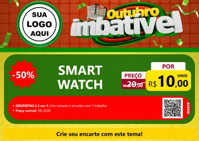 Modelo de Cartaz para Cartaz A4 Horizontal com o tema Outubro Imbatível para Informática