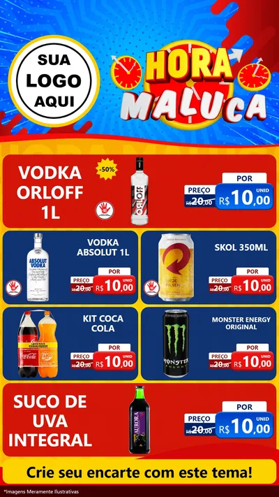 Modelo de TV para TV Vertical com o tema Hora Maluca para Distribuidora de bebidas