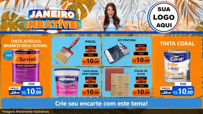 Modelo de TV para TV Horizontal com o tema Janeiro Imbatível para Tintas e Ferramentas
