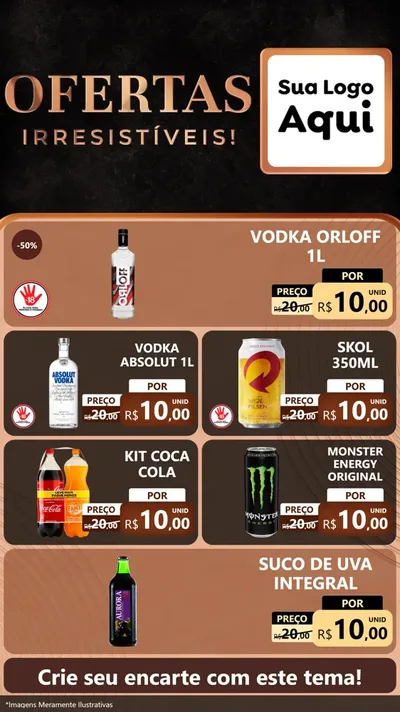 Modelo de TV para TV Vertical com o tema Ofertas Irresistíveis! para Distribuidora de bebidas
