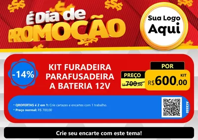 Modelo de Cartaz para Cartaz A4 Horizontal com o tema É Dia De Promoção para Maquinas e Ferramentas