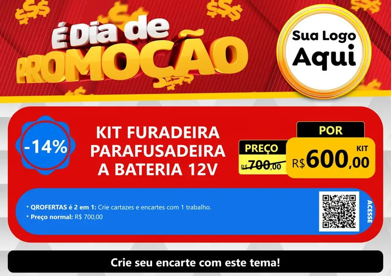 Modelo de Cartaz para Cartaz A4 Horizontal com o tema É Dia De Promoção para Maquinas e Ferramentas
