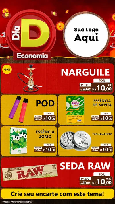 Modelo de TV para TV Vertical com o tema Dia D Economia para Tabacaria