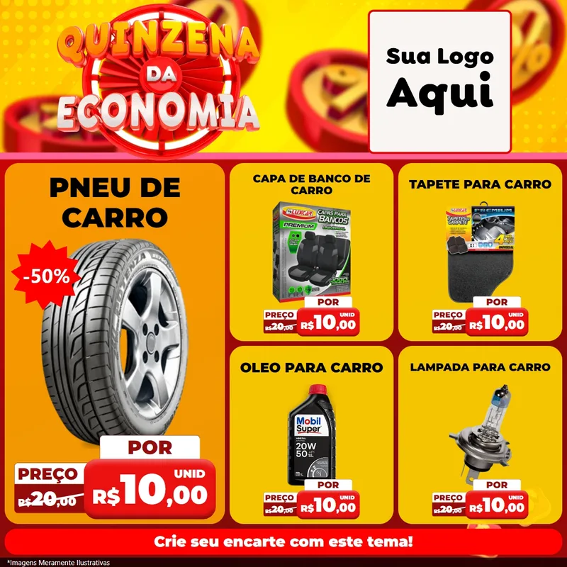 Modelo de Rede Social para Feed Facebook com o tema Quinzena Da Economia para Auto peças