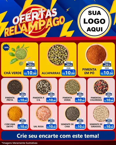 Modelo de Rede Social para Feed Instagram com o tema Ofertas Relâmpago para Produtos Naturais