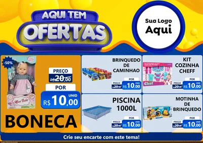 Modelo de Encarte para Encarte A4 Horizontal com o tema Aqui Tem Ofertas para Brinquedos