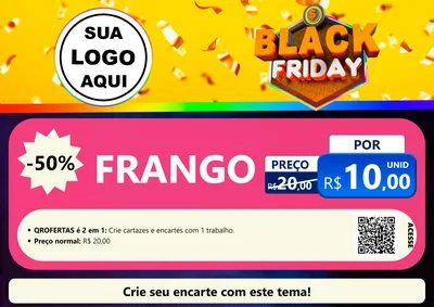 Modelo de Cartaz para Cartaz A4 Horizontal com o tema Black Friday para Assados