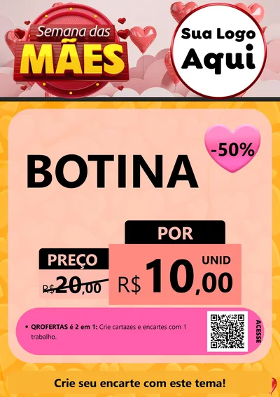 Modelo de Cartaz para Cartaz A4 Vertical com o tema Semana das Mães para Agropecuária