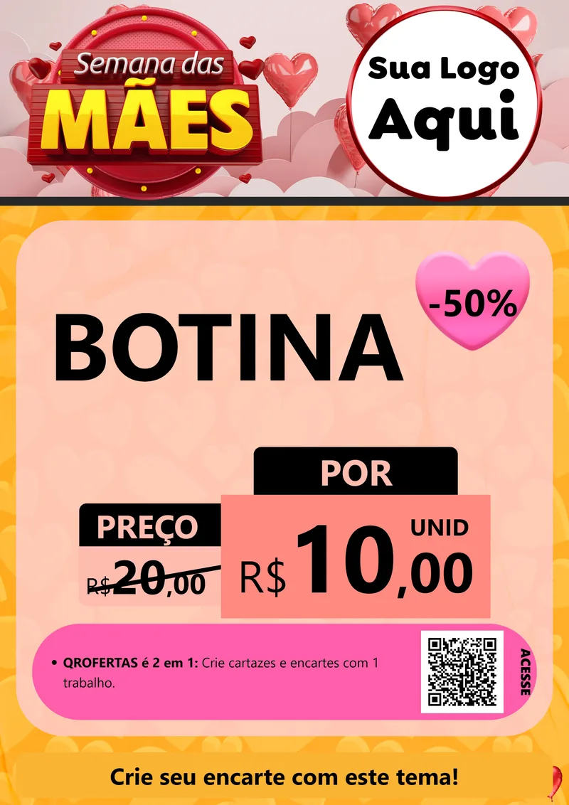 Modelo de Cartaz para Cartaz A4 Vertical com o tema Semana das Mães para Agropecuária