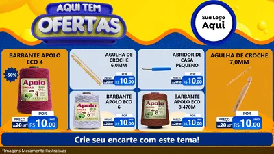 Modelo de TV para TV Horizontal com o tema Aqui Tem Ofertas para Armarinho e Aviamentos
