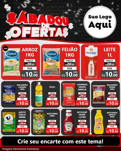 Modelo de Rede Social para Feed Instagram com o tema Sabadou de Ofertas para Supermercado
