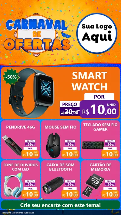 Modelo de Rede Social para Stories com o tema Carnaval de Ofertas para Informática