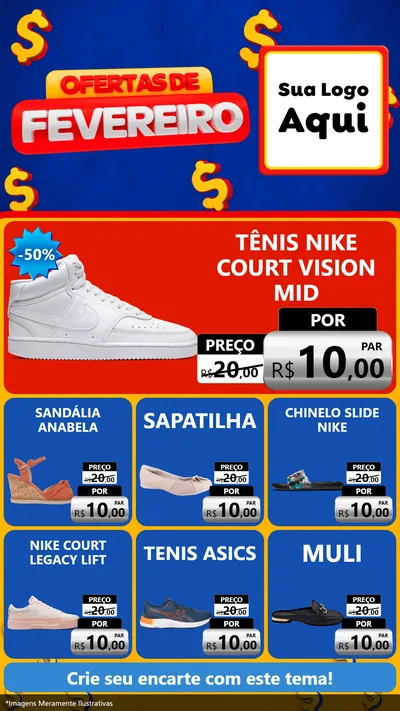 Modelo de Rede Social para Stories com o tema Ofertas de Fevereiro para Calçados