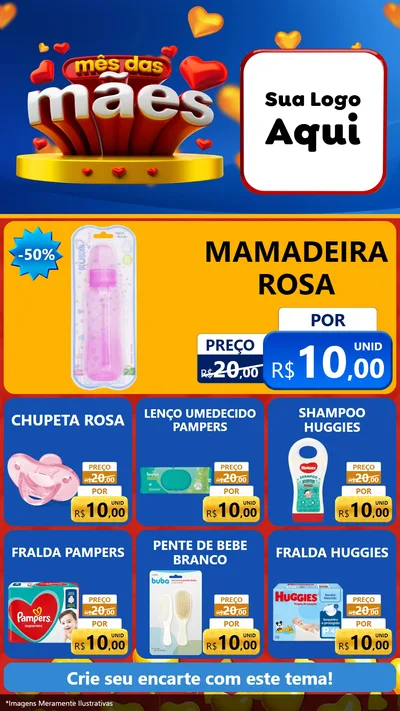 Modelo de Rede Social para Stories com o tema Mês das Mães para Bebês