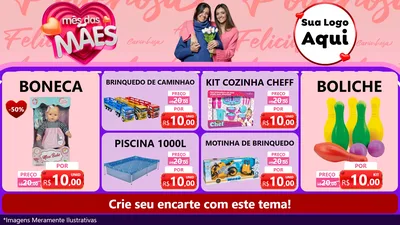 Modelo de TV para TV Horizontal com o tema Mês Das Mães para Brinquedos