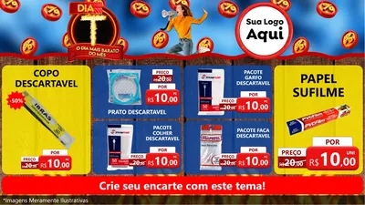 Modelo de TV para TV Horizontal com o tema Dia T - O Dia Mais Barato Do Mês para Embalagens