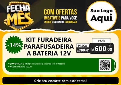 Modelo de Cartaz para Cartaz A4 Horizontal com o tema Fecha Mês para Maquinas e Ferramentas