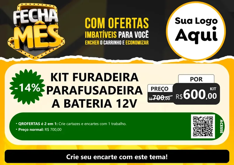 Modelo de Cartaz para Cartaz A4 Horizontal com o tema Fecha Mês para Maquinas e Ferramentas