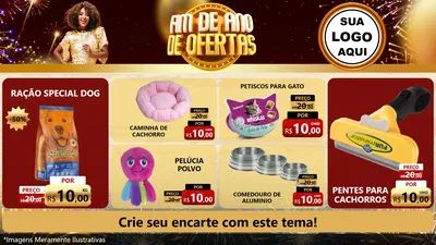 Modelo de TV para TV Horizontal com o tema Fim de Ano de Ofertas para Pet Shop