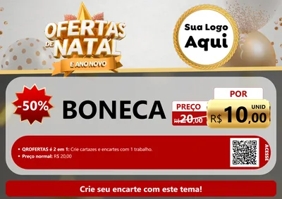 Modelo de Cartaz para Cartaz A4 Horizontal com o tema Ofertas De Natal E Ano Novo para Brinquedos