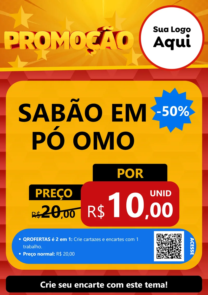 Modelo de Cartaz para Cartaz A4 Vertical com o tema Promoção para Produtos de Limpeza