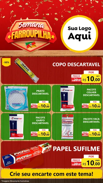 Modelo de TV para TV Vertical com o tema Semana Farroupilha para Embalagens