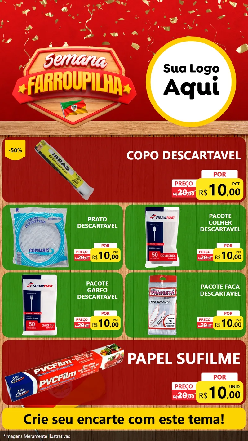Modelo de TV para TV Vertical com o tema Semana Farroupilha para Embalagens