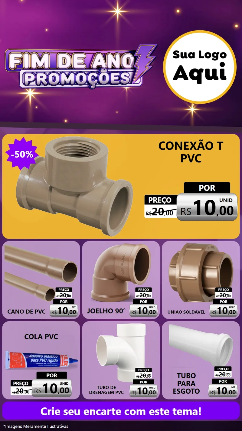 Modelo de Rede Social para Stories com o tema Fim de Ano Promoções para Tubos e conexões