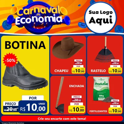Modelo de Rede Social para Feed Facebook com o tema Carnaval da Economia para Agropecuária