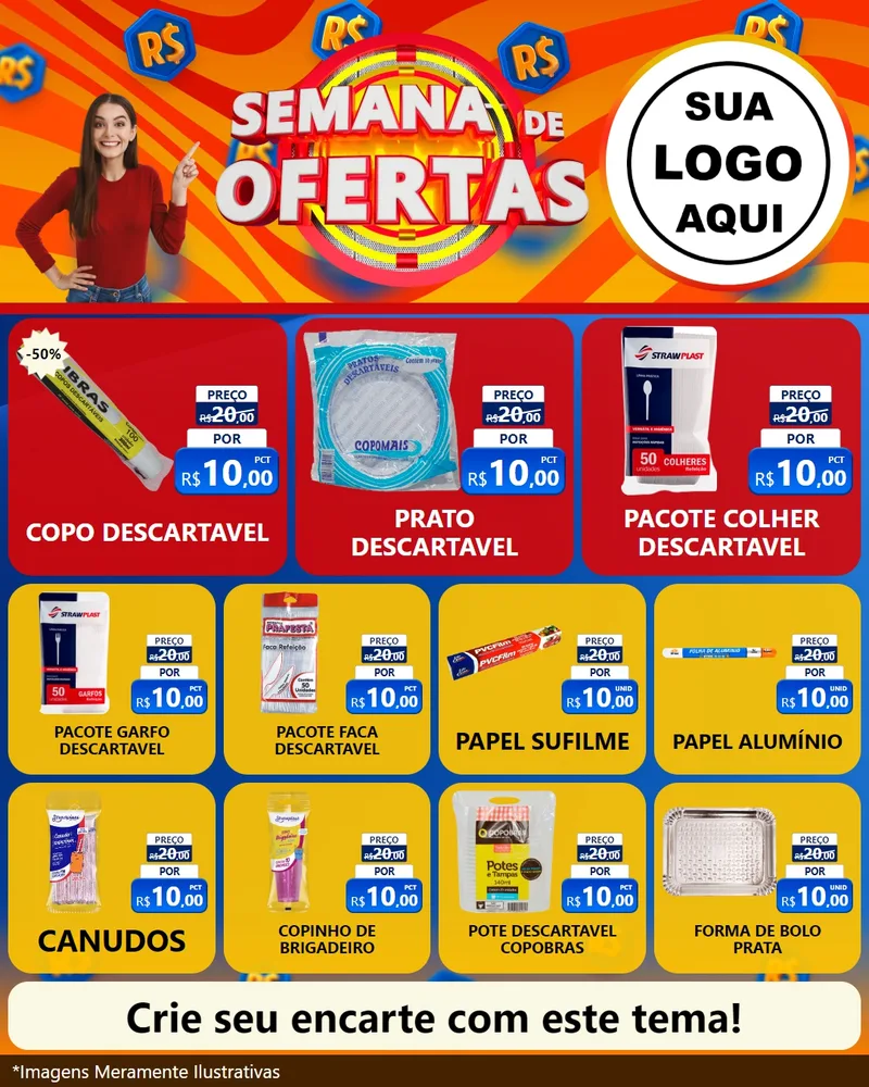 Modelo de Rede Social para Feed Instagram com o tema Semana de Ofertas para Embalagens
