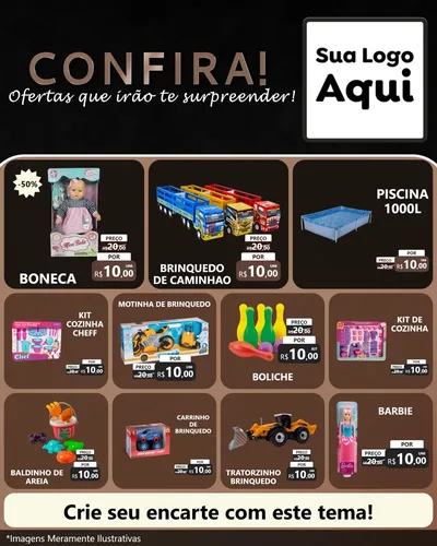Modelo de Rede Social para Feed Instagram com o tema Confira! Ofertas que irão te surpreender! para Brinquedos
