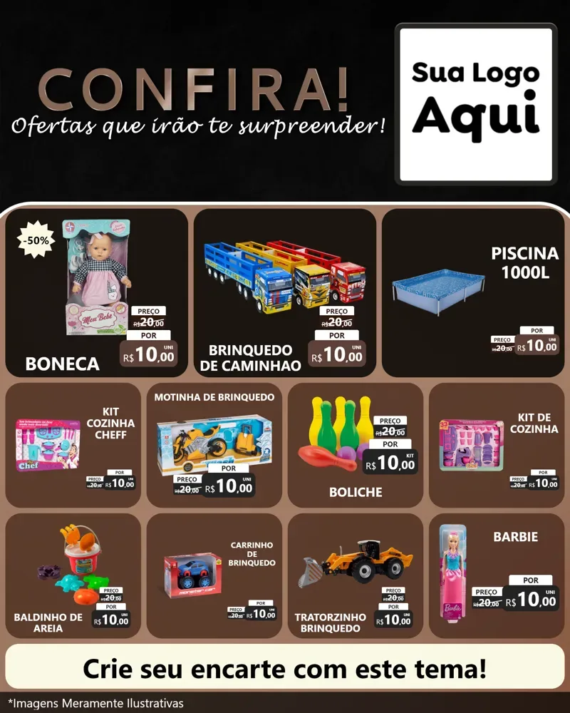 Modelo de Rede Social para Feed Instagram com o tema Confira! Ofertas que irão te surpreender! para Brinquedos