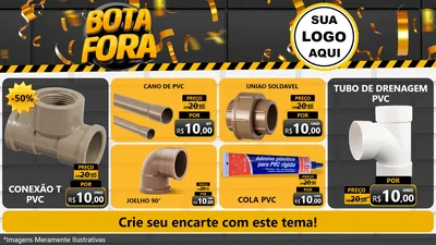 Modelo de TV para TV Horizontal com o tema Bota Fora para Tubos e conexões