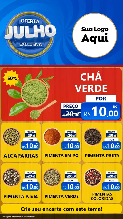 Modelo de Rede Social para Stories com o tema Oferta Exclusiva, Julho para Produtos Naturais
