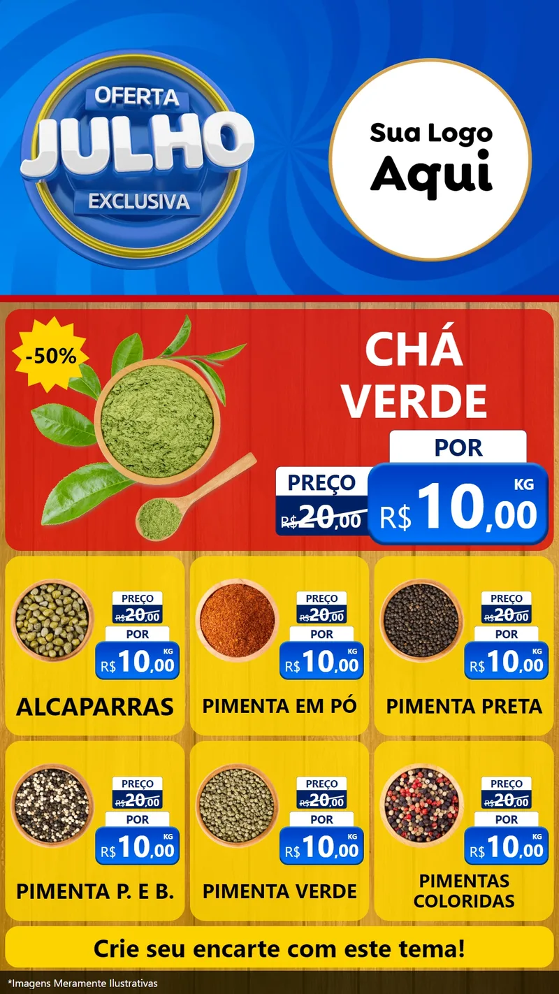 Modelo de Rede Social para Stories com o tema Oferta Exclusiva, Julho para Produtos Naturais