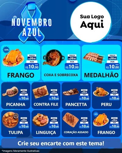 Modelo de Rede Social para Feed Instagram com o tema Novembro Azul para Assados
