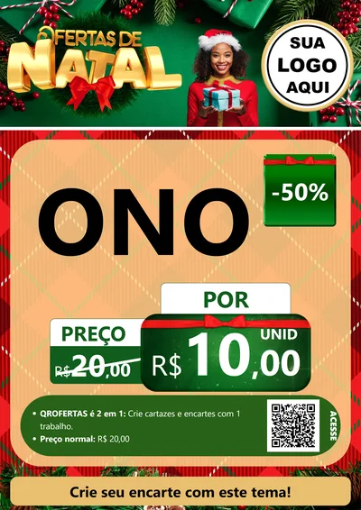 Modelo de Cartaz para Cartaz A4 Vertical com o tema Ofertas de Natal para Óticas