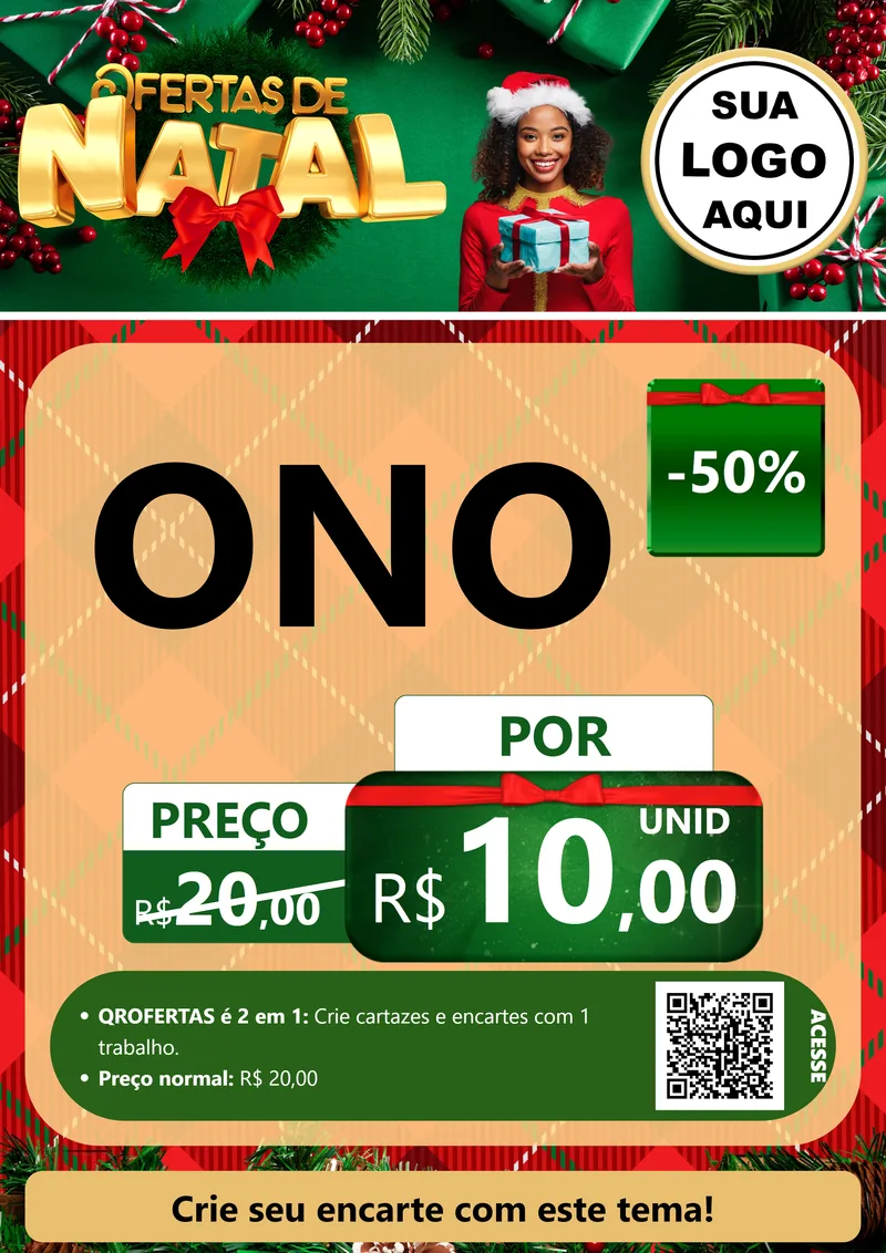 Modelo de Cartaz para Cartaz A4 Vertical com o tema Ofertas de Natal para Óticas