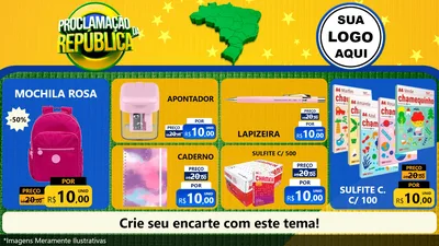 Modelo de TV para TV Horizontal com o tema Proclamação da República para Papelaria