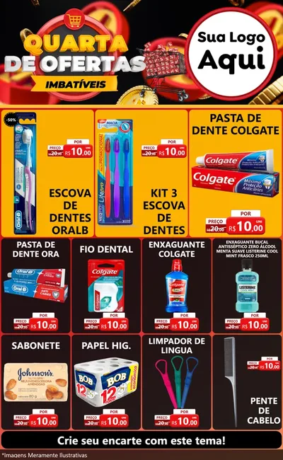 Modelo de Encarte para Encarte Grande com o tema Quarta de Ofertas Imbatíveis para Higiene Pessoal