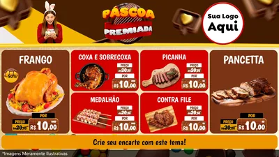 Modelo de TV para TV Horizontal com o tema Páscoa Premiada para Assados