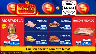 Modelo de TV para TV Horizontal com o tema Ofertas Especiais de Julho para Frios e Laticínios