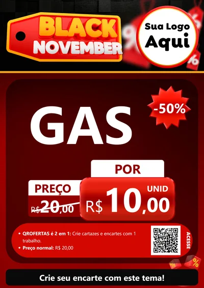 Modelo de Cartaz para Cartaz A4 Vertical com o tema Black November para Água e gás