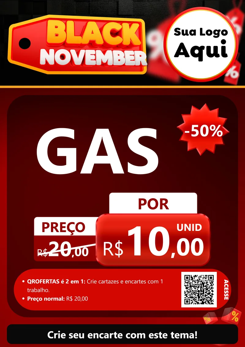 Modelo de Cartaz para Cartaz A4 Vertical com o tema Black November para Água e gás