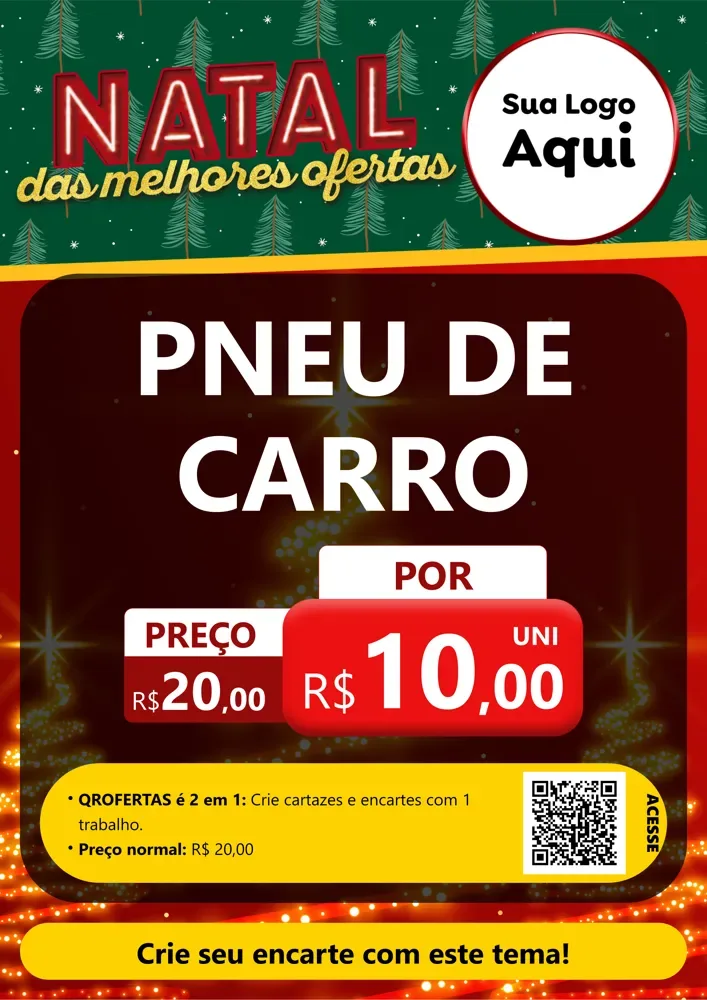 Modelo de Cartaz para Cartaz A4 Vertical com o tema Natal das Melhores Ofertas para Auto peças