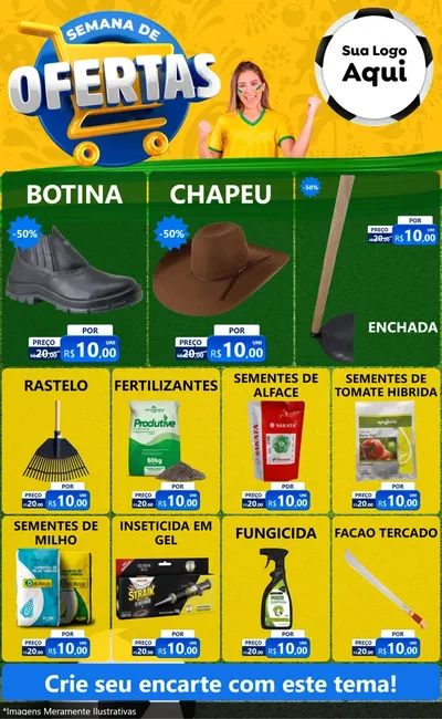 Modelo de Encarte para Encarte Grande com o tema Semana de Ofertas - Copa para Agropecuária