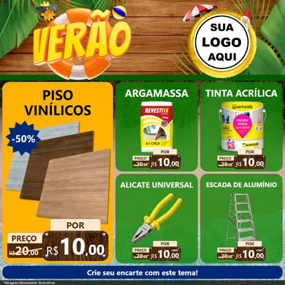 Modelo de Rede Social para Feed Facebook com o tema Verão para Material para Construção